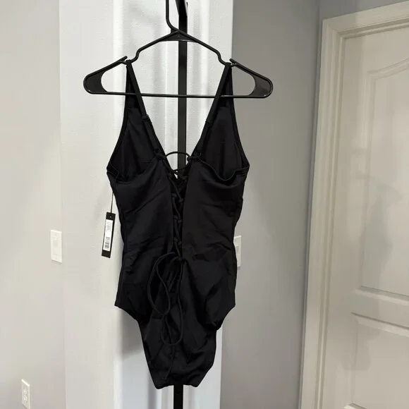 TA3 Swimwear Plungey Black One Piece Regular / Long LARGE BRAND NEW $178 MSRP - Picture 6 of 7